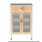 Tủ trang trí cửa kính VITRO 60x40x95cm gỗ cao su KTB68218