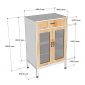 Tủ trang trí cửa kính VITRO 60x40x95cm gỗ cao su KTB68218