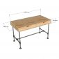 Bàn chân ống nước sắt RONEX 120x60x75cm gỗ cao su BD68153