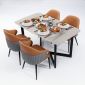 Combo bàn ăn chữ nhật và 4 ghế ăn BBA195