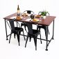 Combo bàn ăn chân ống nước và 4 ghế Tolix sắt BA196