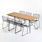 Combo bàn ăn ngoài trời 180x80cm và 6 ghế sắt CBNT010
