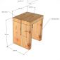 Ghế đôn 30x25x35cm gỗ thông GCF305