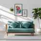 Ghế sofa băng Fly II 160x70x85cm khung gỗ Ash nệm vải SFB68094