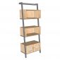 Kệ áp tường 75x40x200cm gỗ cao su KS68330