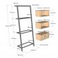 Kệ áp tường 75x40x200cm gỗ cao su KS68330