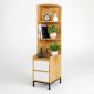 Kệ sách góc tường 35x50x150cm gỗ cao su KGT68042