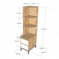 Kệ sách góc tường 35x50x150cm gỗ cao su KGT68042