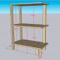 Kệ góc tường 60x30x83cm gỗ cao su KGT68041