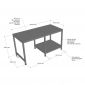 Kệ để hồ thủy sinh 110x50x54cm gỗ cao su khung sắt KTB68219