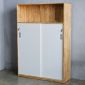 Tủ hồ sơ cửa trượt 120x40x172cm gỗ cao su THS68083