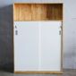 Tủ hồ sơ cửa trượt 120x40x172cm gỗ cao su THS68083