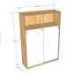 Tủ hồ sơ cửa trượt 120x40x172cm gỗ cao su THS68083