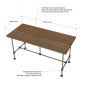 Bàn làm việc ống nước 150x68cm gỗ otim phủ venner sồi