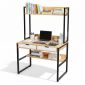 Bàn liền kệ có ngăn kéo 100x60x150cm gỗ cao su FD68074