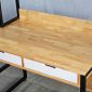 Bàn liền kệ có ngăn kéo 100x60x150cm gỗ cao su FD68074