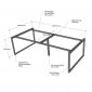 Chân bàn sắt cho bàn họp 240x120cm sơn tĩnh điện HCRT041