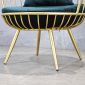 Ghế sofa đơn, ghế thư giãn nệm xanh khung tròn vàng đồng GSD68046