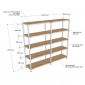 Kệ lắp ráp 5 tầng 200x40x180cm gỗ cao su KTT68029