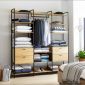 Kệ treo quần áo có ngăn kéo 200x45x22cm gỗ cao su KQA68061