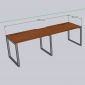 Bàn cụm làm việc 2 người 240x70cm gỗ cao su HBRT110