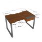 Bàn làm việc có hộp điện 120x60cm gỗ cao su ZD022