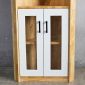 Kệ góc tường cửa kính 40x40x170cm gỗ cao su KGT68047