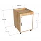 Tủ cá nhân di động 40x50x55cm gỗ cao su TCN68068