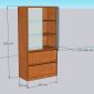 Tủ trưng bày cửa kính 60x30x120cm gỗ cao su KTT68032