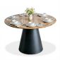 Bàn ăn tròn 120x120cm gỗ tràm chân sắt BA68252