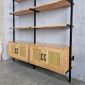 Kệ sách áp tường có tủ 149x30x180cm gỗ cao su KS68271
