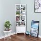 Kệ góc tường có ngăn tủ 50x50x160cm gỗ cao su KGT68048