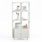 Kệ góc tường có ngăn tủ 50x50x160cm gỗ cao su KGT68048