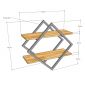 Kệ treo tường 2 tầng 60x25x60cm gỗ cao su KS68334