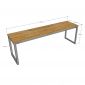 Bàn cụm 2 người có hộp điện 230x60cm gỗ cao su HBRT113
