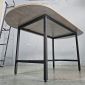 Bàn ăn oval 160x80cm DELY gỗ cao su chân sắt BA68085