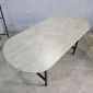 Bàn ăn oval 160x80cm DELY gỗ cao su chân sắt BA68085