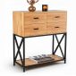 Bàn console 4 ngăn tủ 90x40x100cm gỗ cao su CST109