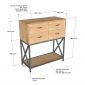 Bàn console 4 ngăn tủ 90x40x100cm gỗ cao su CST109
