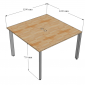 Bàn cụm 2 chỗ ngồi 120x120cm gỗ plywood hệ Trian HBTA025