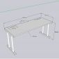 Bàn làm việc có hộp điện 180x70cm gỗ tràm hệ TIO HBTO035