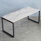 Bàn làm việc có hộp điện 180x80cm gỗ plywood vân giả đá HBRT114