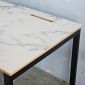 Bàn làm việc có hộp điện 180x80cm gỗ plywood vân giả đá HBRT114