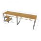 Bàn cụm 2 người 240x60cm gỗ cao su HBRT115