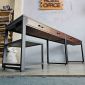 Bàn cụm 2 người 240x60cm gỗ cao su HBRT115