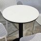 Combo bàn cafe tròn mặt đá và 4 ghế nhựa CBCF344