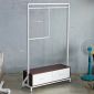 Kệ treo quần áo 120x40x200cm gỗ cao su TQA68069
