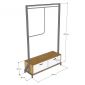 Kệ treo quần áo 120x40x200cm gỗ cao su TQA68069