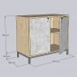 Tủ hồ sơ 2 cánh 80x40x70cm gỗ cao su THS68088