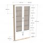 Tủ sách cửa kính 82x18x173cm gỗ cao su KS68337